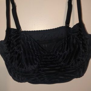 Black Gilly Hicks Ribbed Velour Bustier Bralette